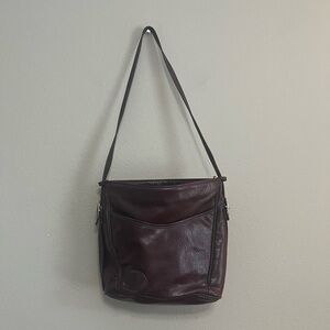 Vintage Stone Mountain brown leather shoulder bag purse -‎ made in America